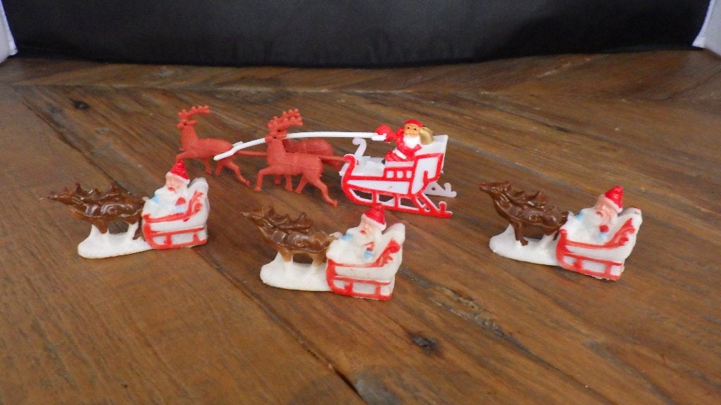 mooie retro sleetjes met Kerstmannen (kunststof), Diversen, Ophalen of Verzenden