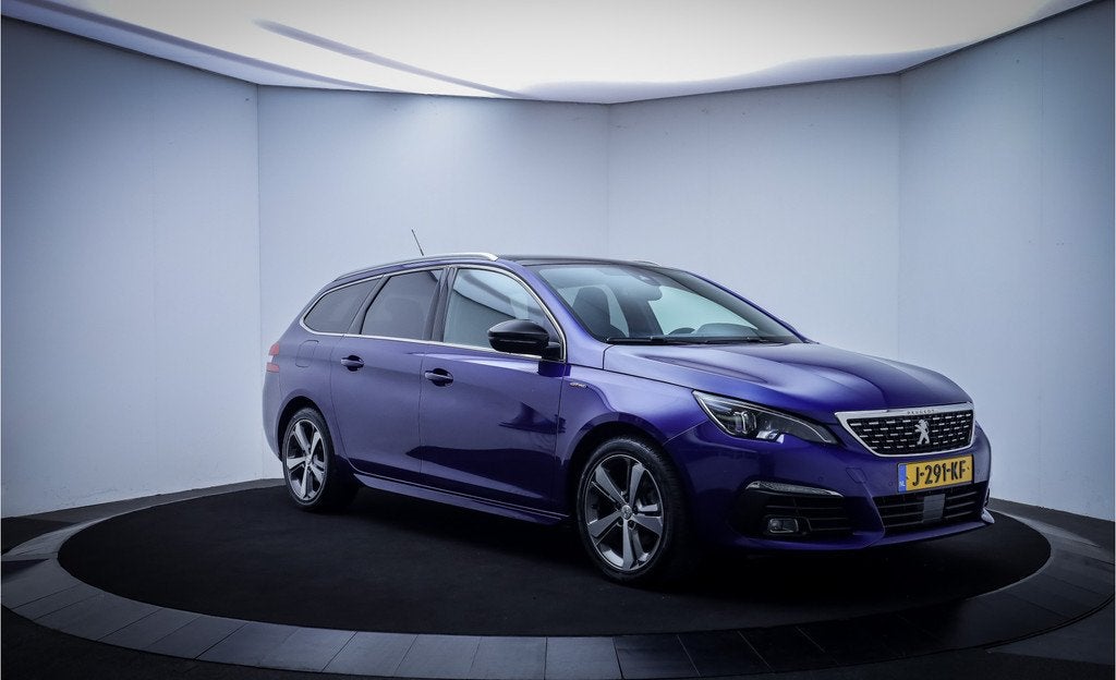 Peugeot 308 SW 1.2T GT-line PANO | FULL LED | ½LEDER | CARP, Gebruikt, Blauw, Leder en Stof, Origineel Nederlands