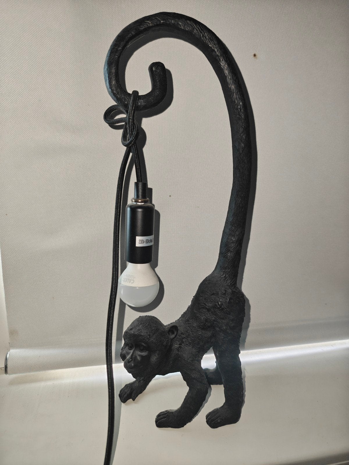 Aap lamp - Zwarte tafellamp in de vorm van een aap, Kunststof, Zwart, E14 (klein), Ophalen of Verzenden