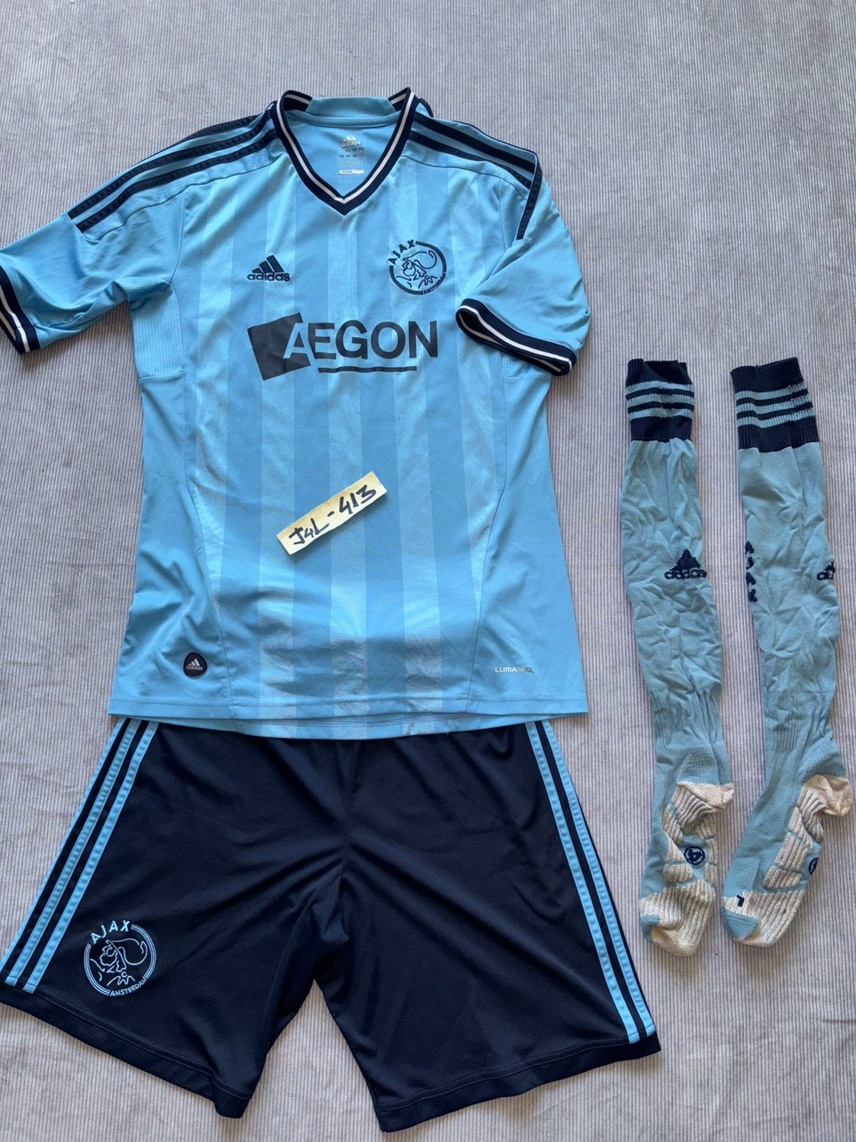 Ajax tenue 2011/2012, adidas aegon afca fside tdk nouri 34, Maat XS of kleiner, Verzenden, Zo goed als nieuw, Shirt