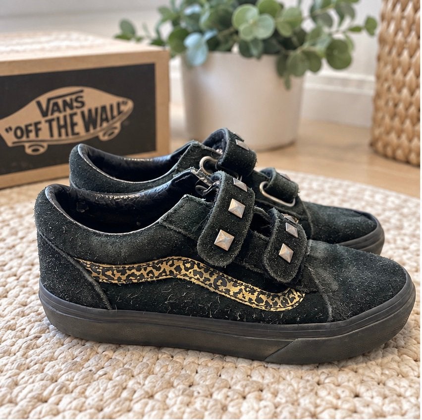 Vans kinderschoenen maat 32,5 – zwart met panterprint, Ophalen of Verzenden, Gebruikt, Jongen of Meisje, Schoenen