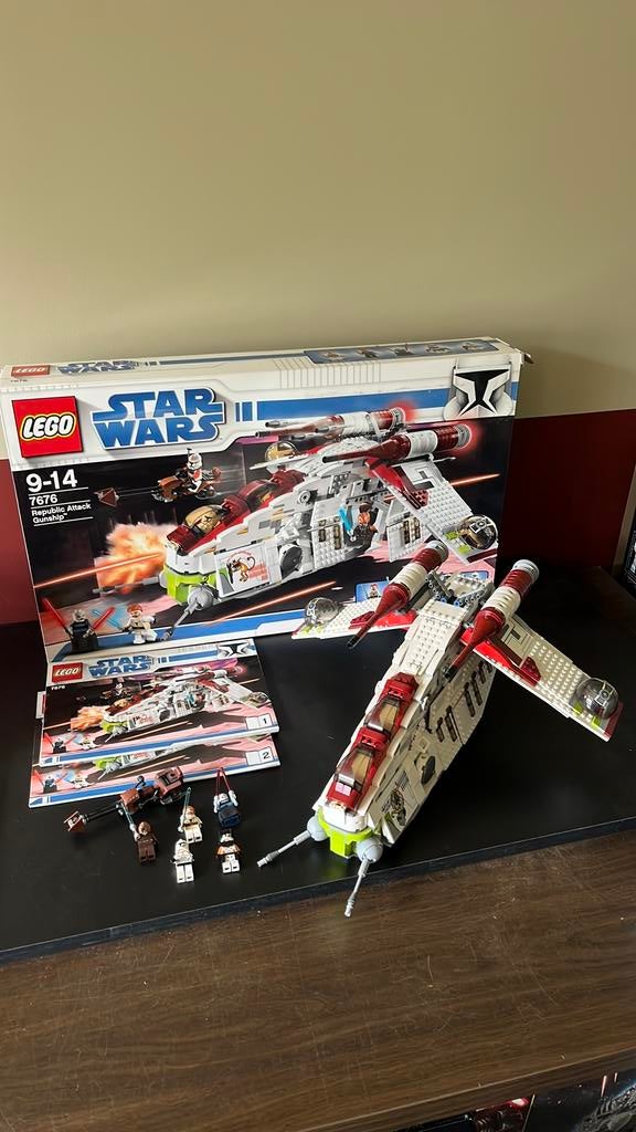 Lego Star Wars 7676 Republic Attack Gunship, Ophalen, Zo goed als nieuw, Complete set, Lego