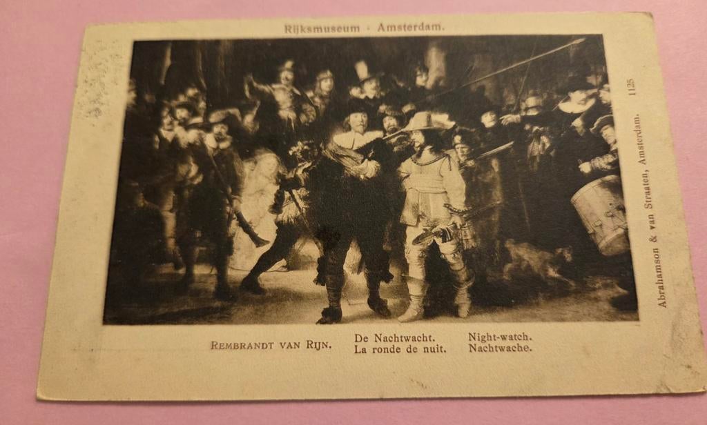 De Nachtwacht - Rembrandt van Rijn, Verzamelen, Verzenden, Voor 1920, Gelopen, Overige thema's