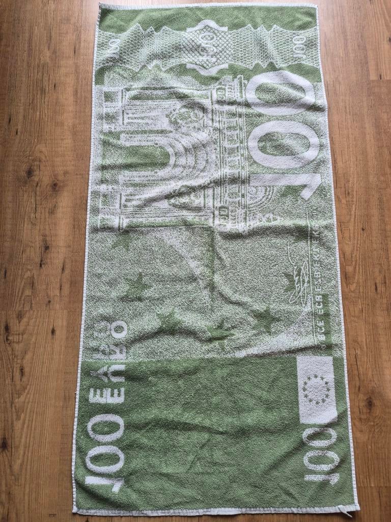 Strandlaken / handdoek 100 euro biljet, Ophalen of Verzenden, Nieuw, Groen, Handdoek