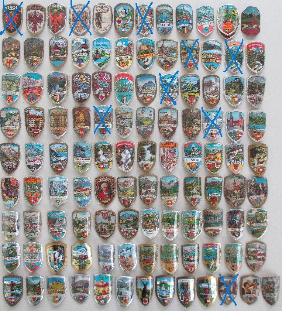 Oostenrijkse Wandelstokplaatjes (Stocknägel) Oostenrijk stok, Ophalen of Verzenden, Gebruikt, Overige typen