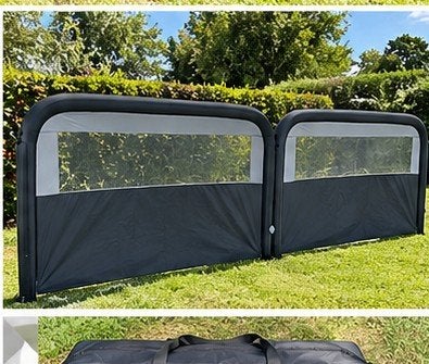 Opblaasbaar windscherm 4 meter - Zo goed als nieuw, Caravans en Kamperen, Ophalen, Zo goed als nieuw, Polyester, Overige merken