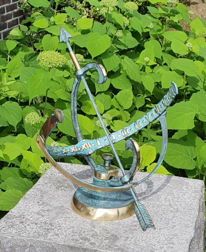 bronzen zonnewijzer / puur brons / 30 cm hoog, Tuin en Terras, Zonnewijzers, Huis en tuin decoratie Marie, Nieuw, Info@huisentuindecoratiemarie.nl