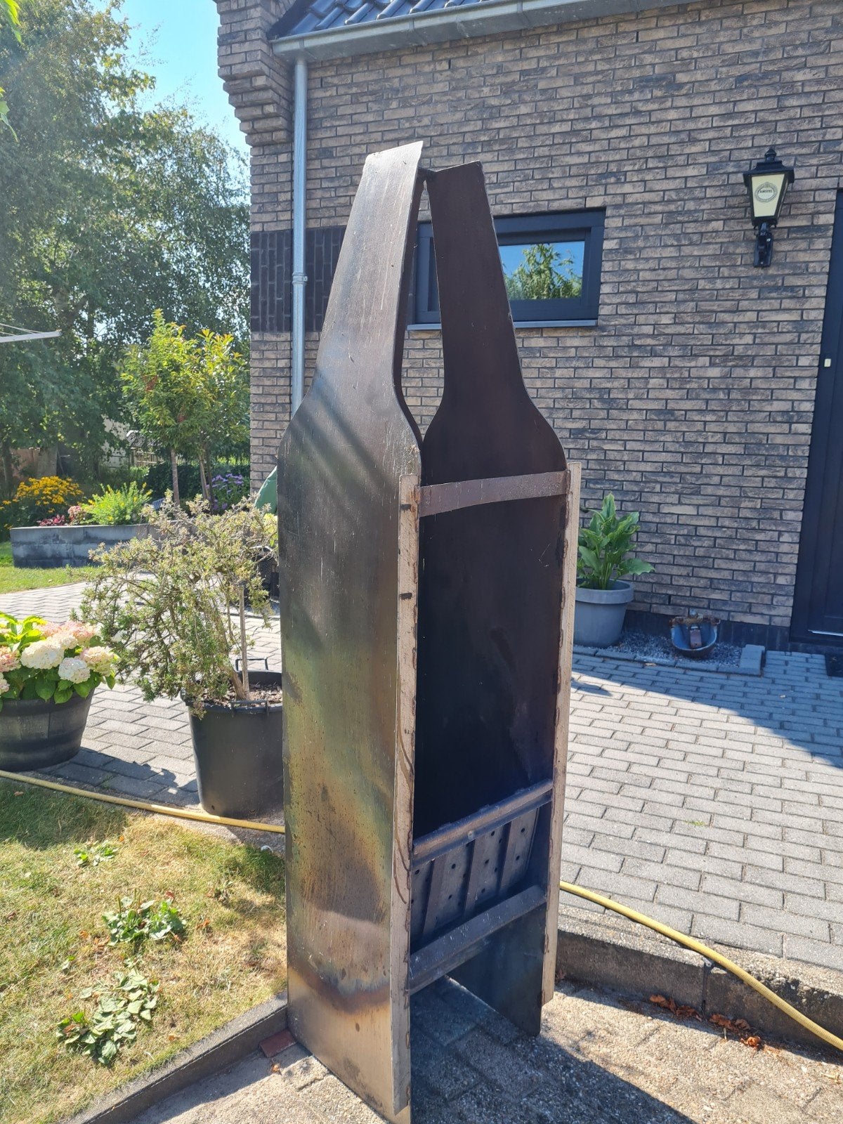 Zelfgemaakte RVS Buitenkachel - Uniek Design, Tuin en Terras, Ophalen, Gebruikt, Vuurton