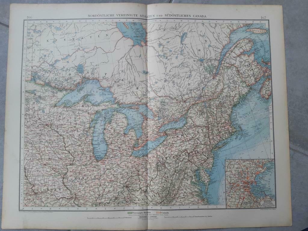 166-167 / Noord Oost Amerika en Zuid Oost Canada Litho 1899, Ophalen of Verzenden