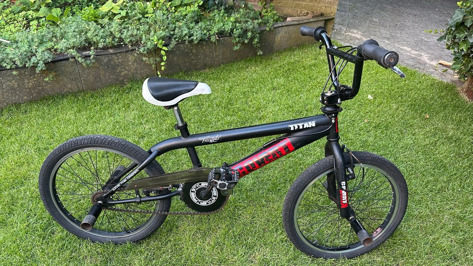 Titan Freestyler BMX - Zwart met rode accenten, Ophalen, Gebruikt, Staal, Velgrem