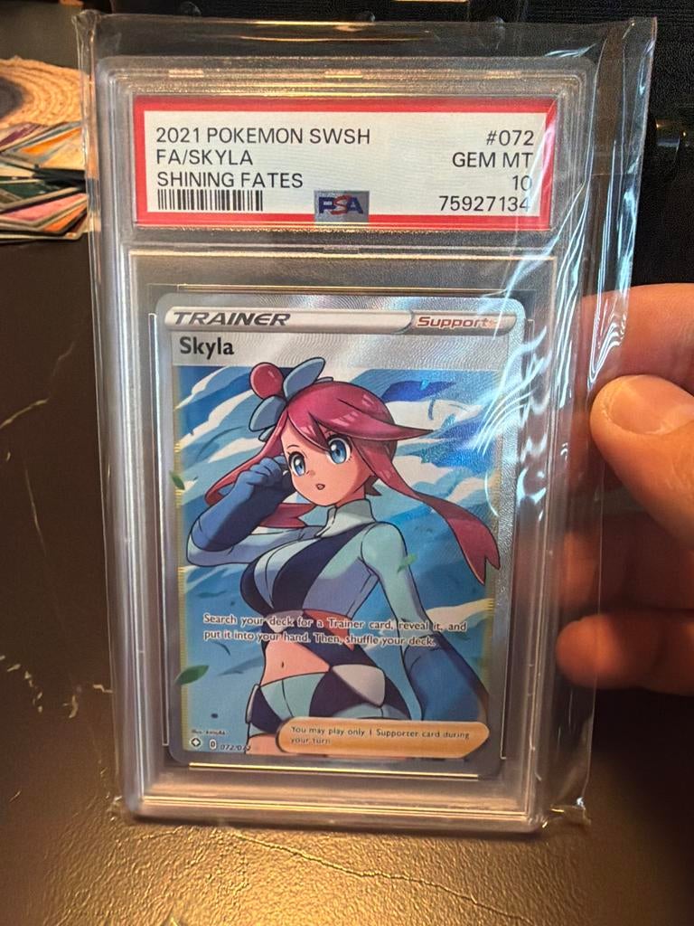 PSA 10 Skyla 2021 Pokemon SWSH Shining Fates #072, Ophalen of Verzenden, Nieuw, Losse kaart