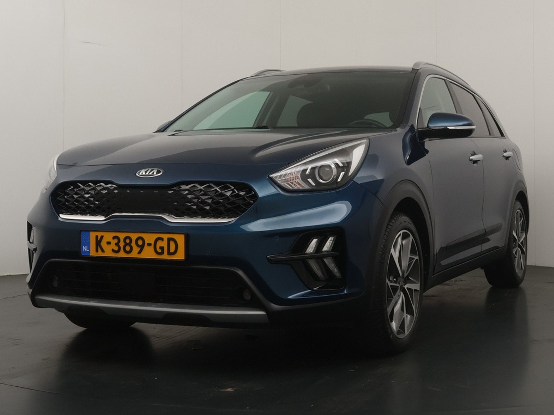 Kia Niro 1.6 GDi Hybrid DynamicPlusLine - Trekhaak - Stoel/s, Auto's, Gebruikt, Blauw, Leder en Stof, 23 km/l