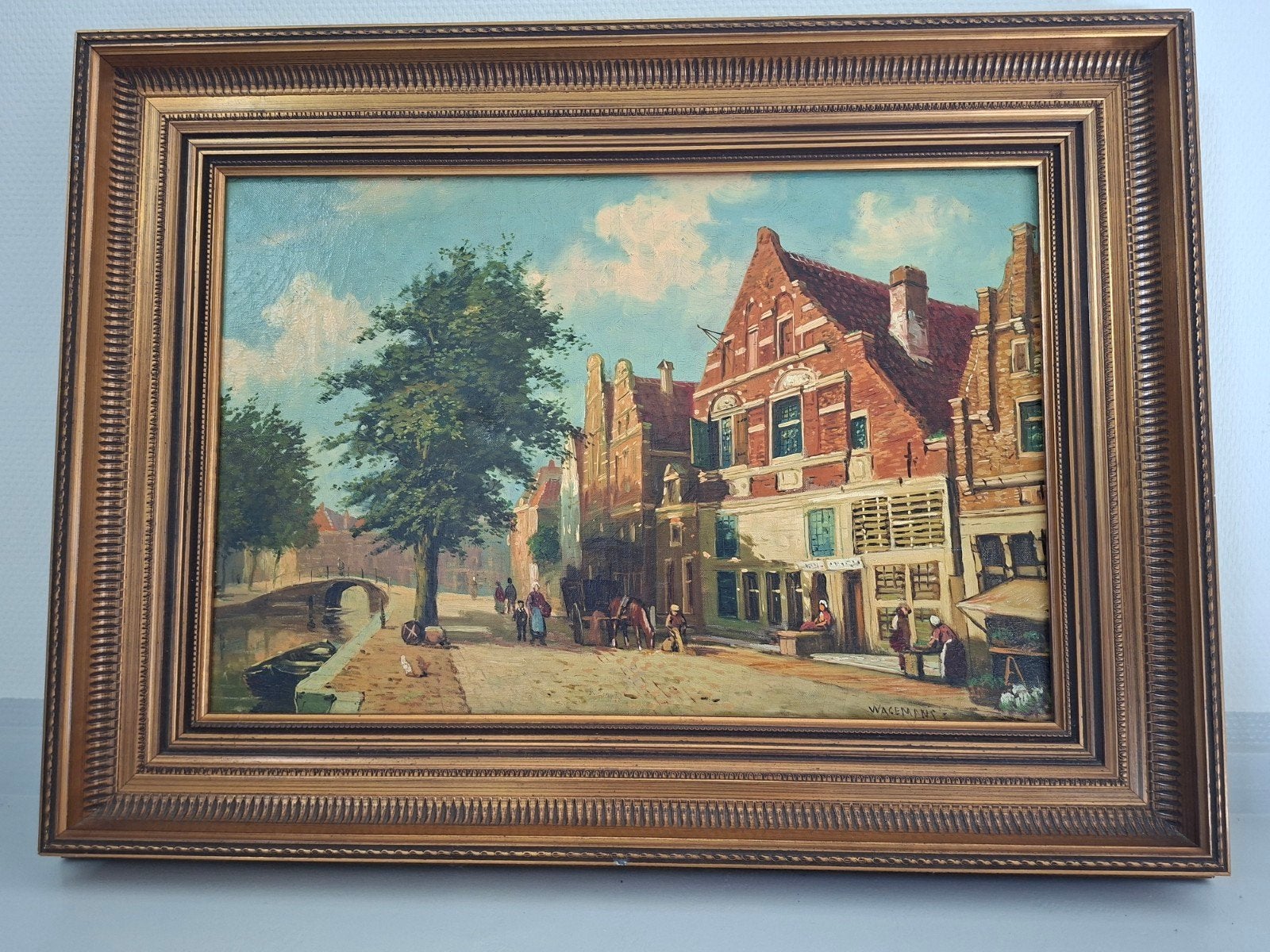 Wagemans schilderij Huizen aan de gracht, Ophalen