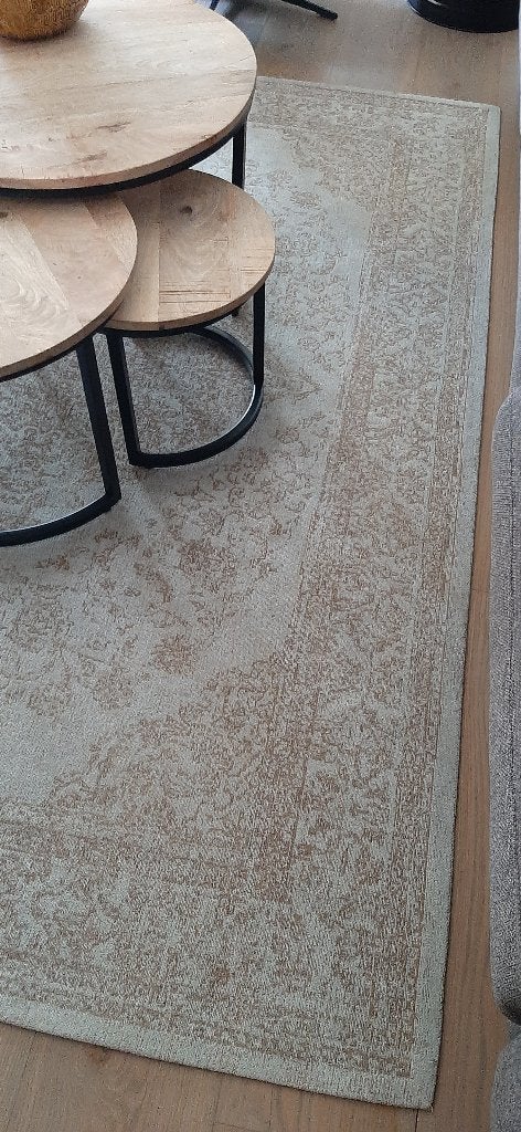 Vloerkleed oudgroen vintage 230x160 zeer net, Ophalen, 150 tot 200 cm, Vintage, 200 cm of meer