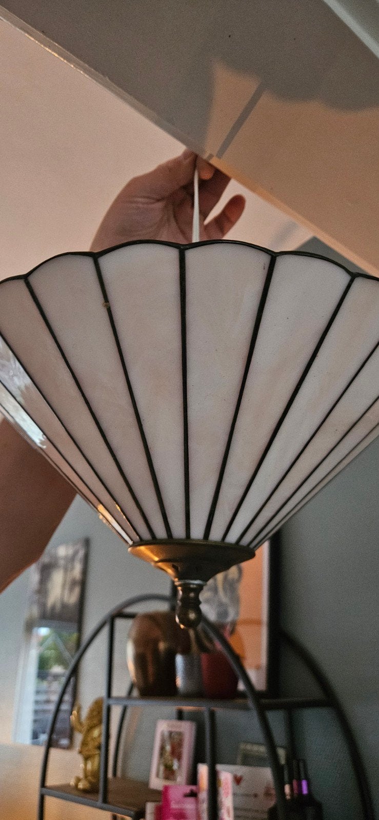 Tiffany Stijl Plafondlamp, Gebruikt, E27 (groot), Ophalen of Verzenden, Tiffany