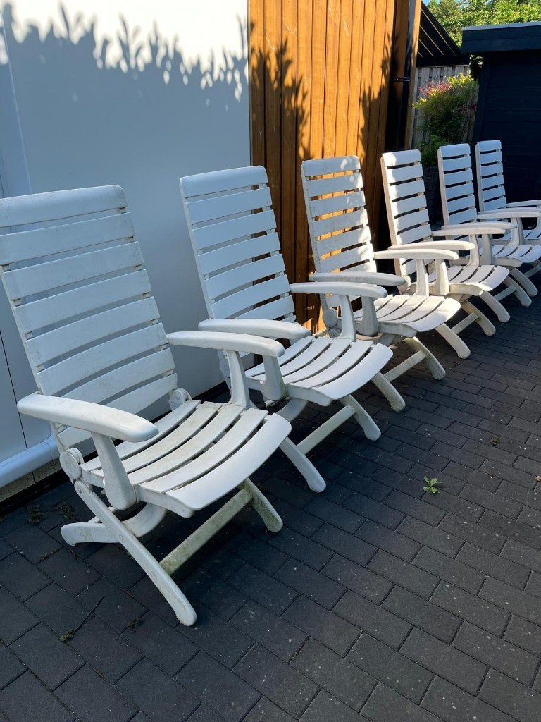 6 luxe verstelbare Tiffany tuinstoelen, Tuin en Terras, Tuinstoelen, Ophalen, Gebruikt, Kunststof, Verstelbaar