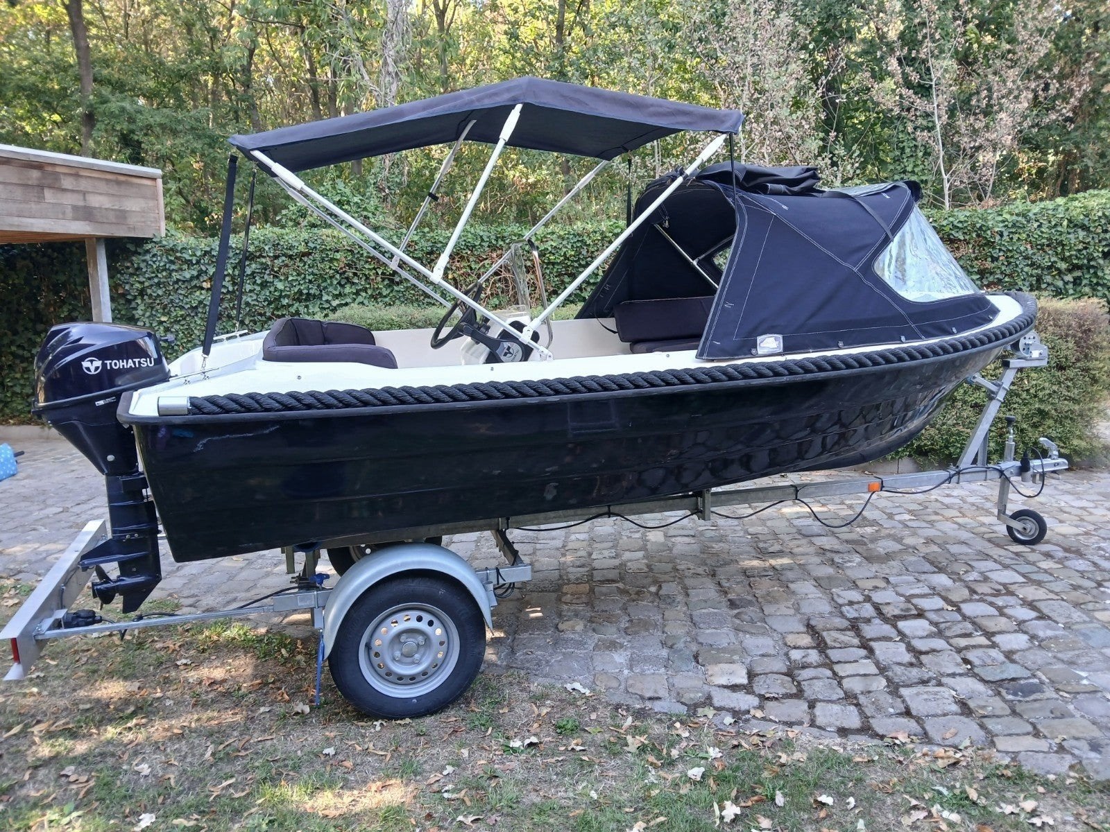 Sloep Seafinder met Tohatsu 9.8 pk en nieuwe trailer, Ophalen, Overige merken, Gebruikt, Buitenboordmotor