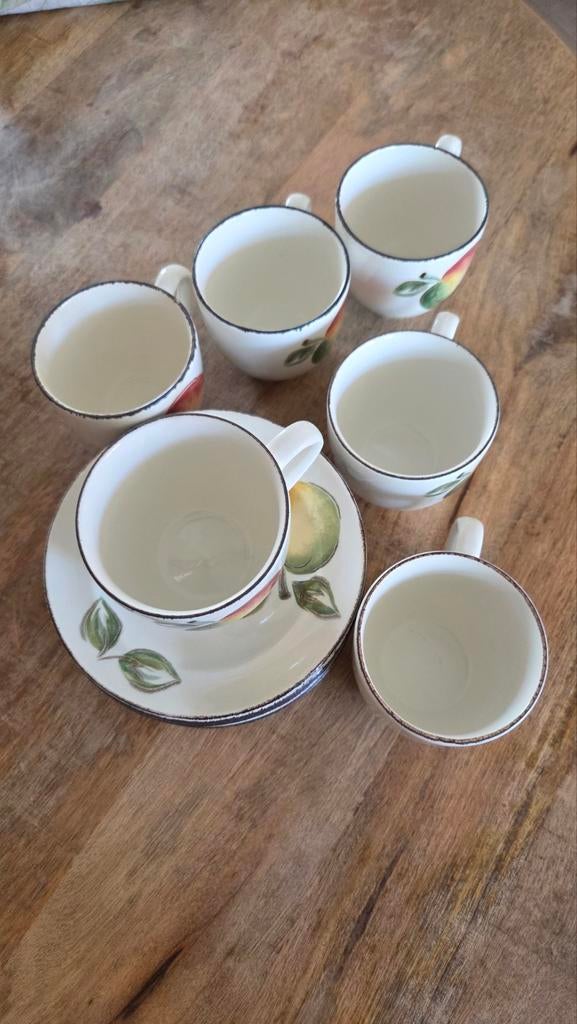 Grindley Covent Garden koffiekopjes en schoteltjes, Gebruikt, Ophalen of Verzenden, Overige stijlen, Kop(pen) en/of Schotel(s)