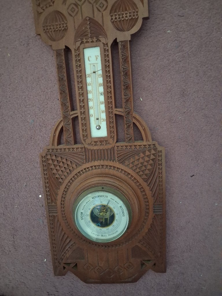 barometer in hout antiek, Ophalen, Zo goed als nieuw, Barometer