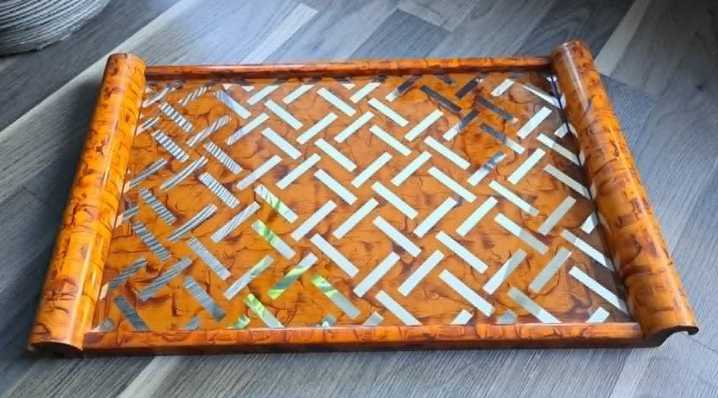 Art deco dienblad met spiegel, Huis en Inrichting, Woonaccessoires | Dienbladen, Met spiegel, Ophalen of Verzenden, Zo goed als nieuw