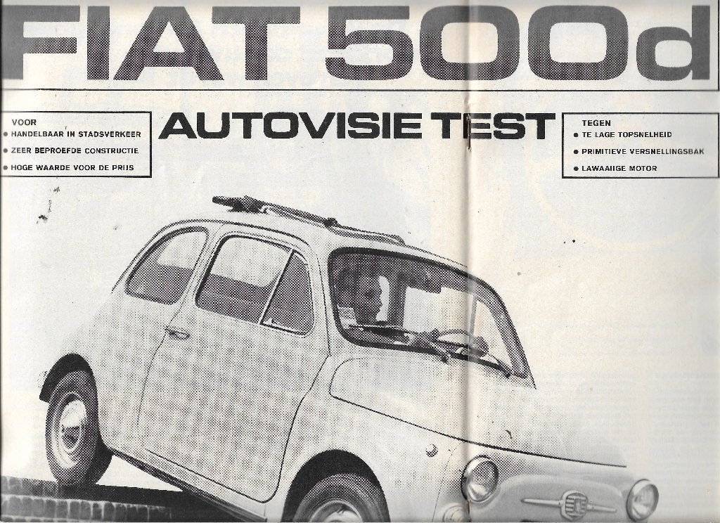 Roadtest FIAT 500d, Autovisie 1970., Nieuw, Ophalen of Verzenden, Overige merken, Autovisie