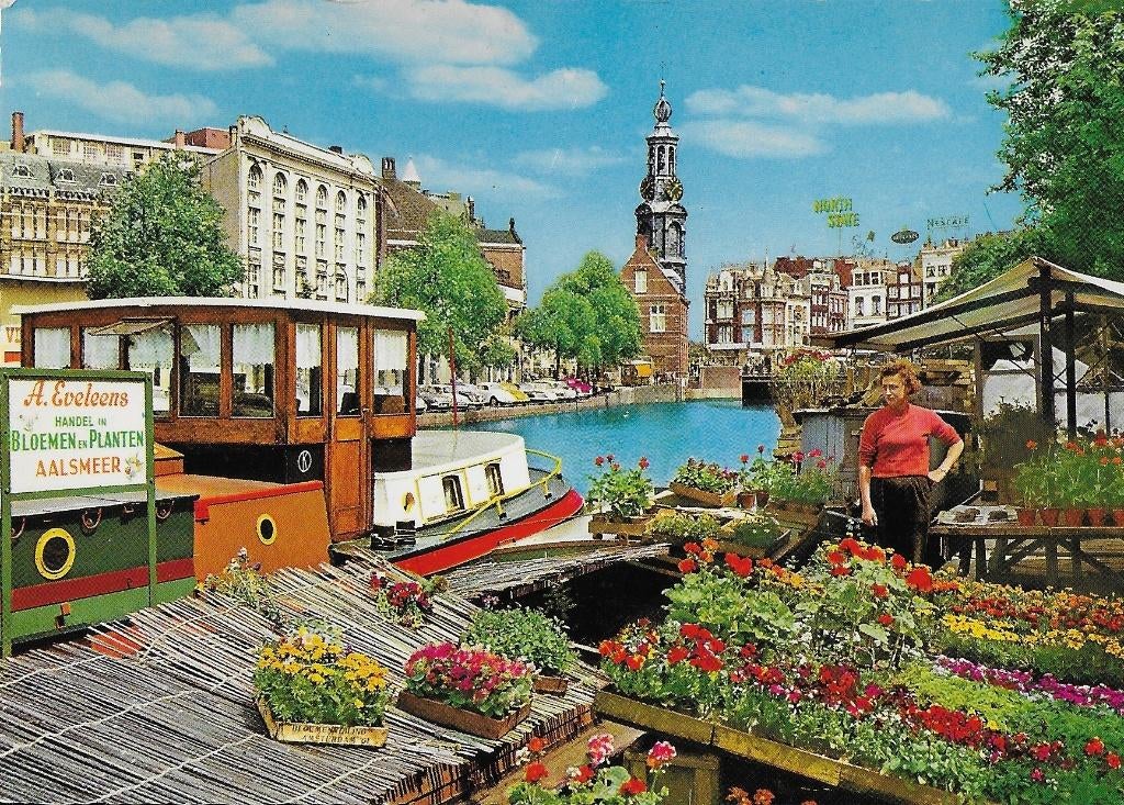 Ch760 Ansichtkaart Bloemenmarkt Amsterdam A Eveleens, Ophalen of Verzenden, 1980 tot heden, Gelopen, Noord-Holland