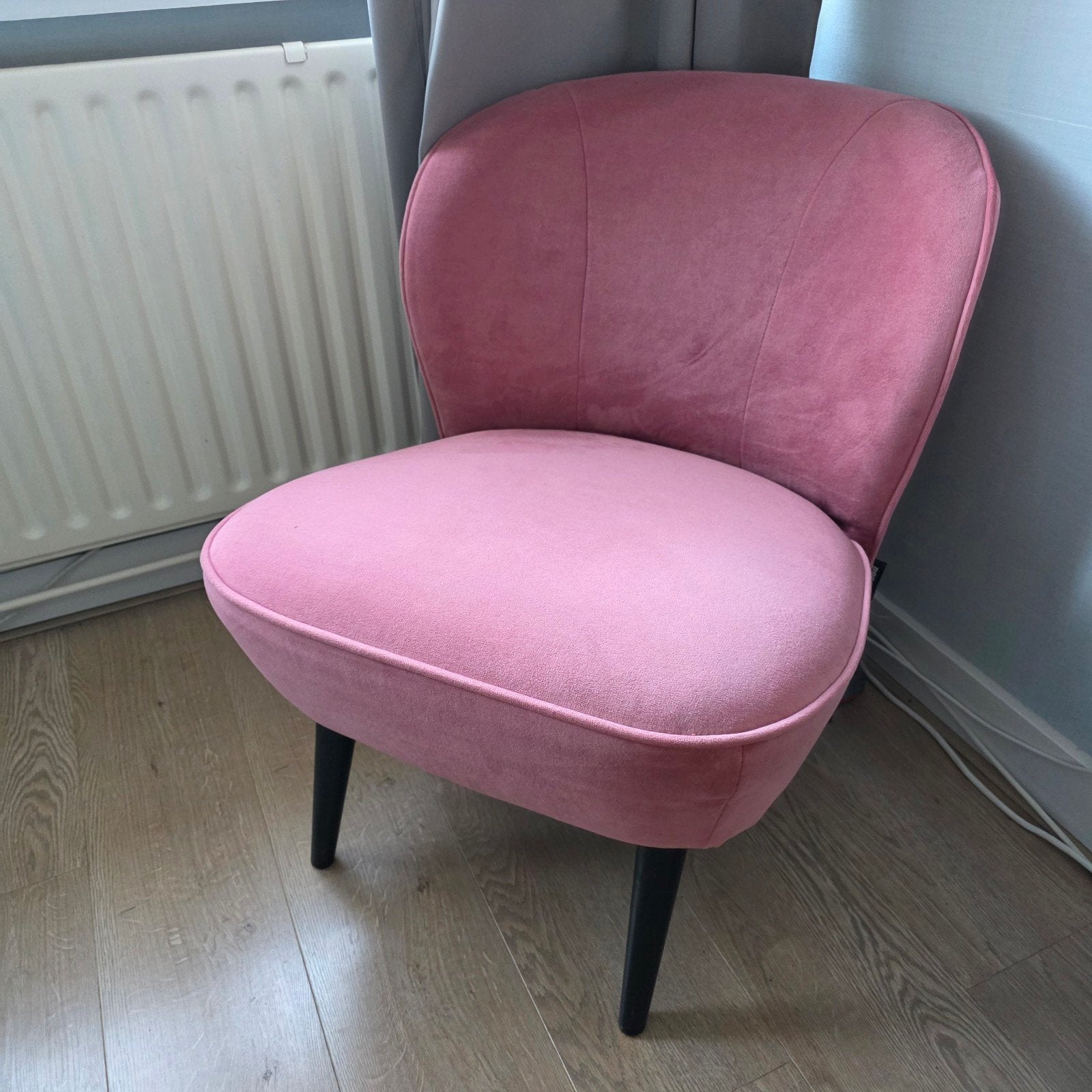 Roze fluwelen fauteuil - Zo goed als nieuw, Ophalen, Overige kleuren, Modern, Elegant, Zo goed als nieuw