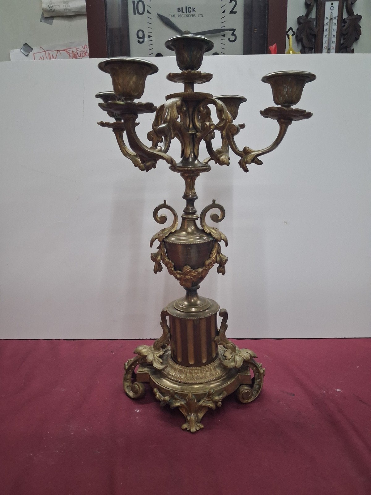 antieke bronze kandelaar, Ophalen, Brons