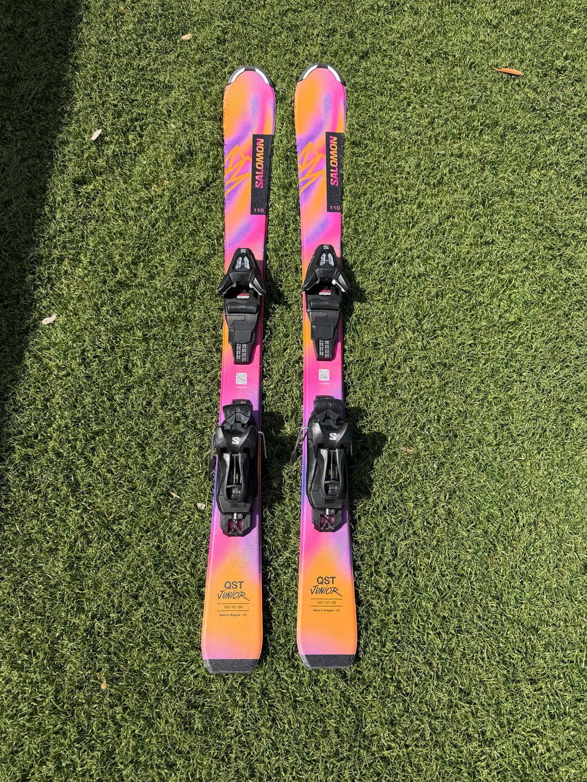 Salomon QST junior 110 ski carve 2025 roze oranje paars, Sport en Fitness, Skiën en Langlaufen, Ophalen, Gebruikt, 100 tot 140 cm