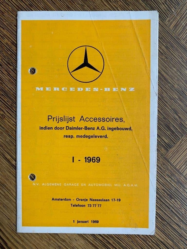 Prijslijst Mercedes-Benz accessoires personenwagens 1969, Gelezen, Mercedes-Benz, Mercedes, Ophalen of Verzenden
