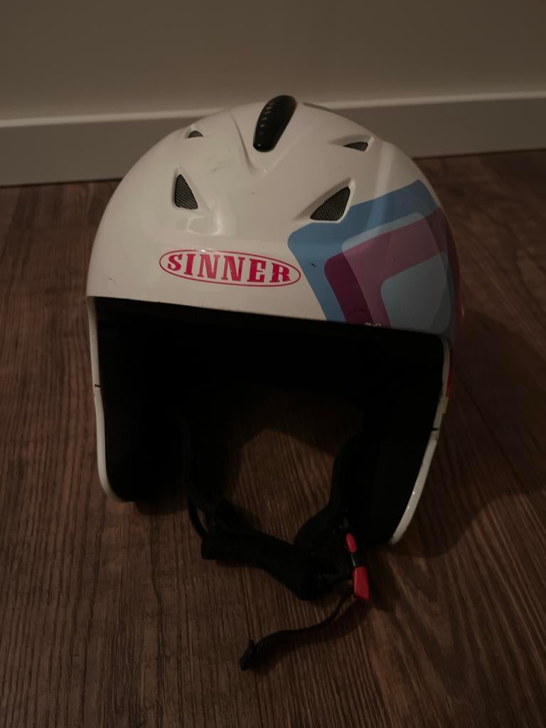Skihelm kind, vrolijke kleuren, maat 52-55 cm, Overige typen, Zo goed als nieuw, Skiën, Ophalen