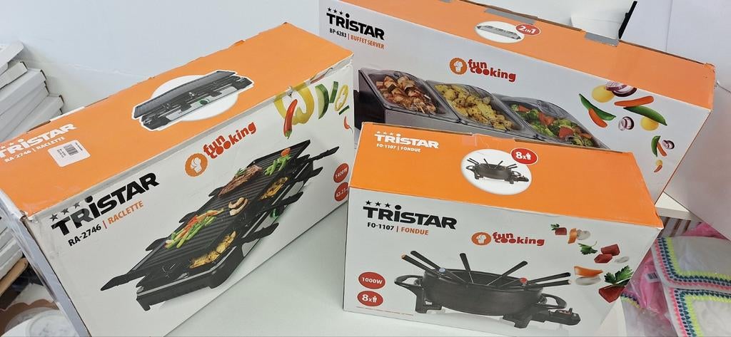 Tristar set van raclette, fondue en buffetwarmer - nieuw, Nieuw, Ophalen of Verzenden, <, <