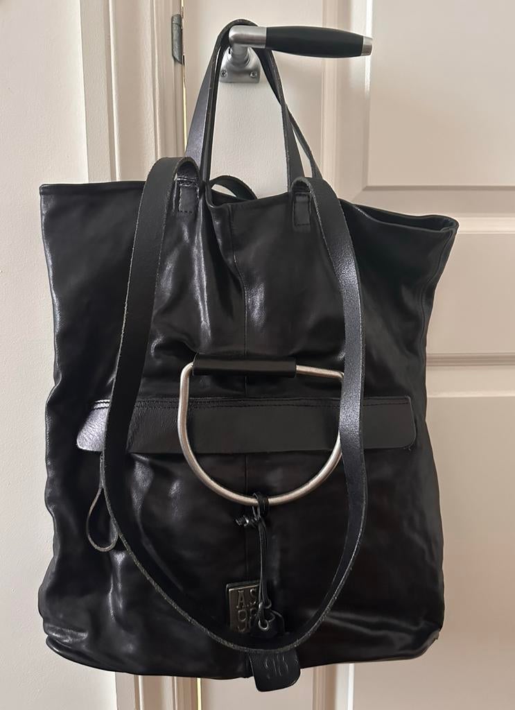 A.S.98 Leren Tas L, Ophalen of Verzenden, Zo goed als nieuw, Zwart, Overige typen