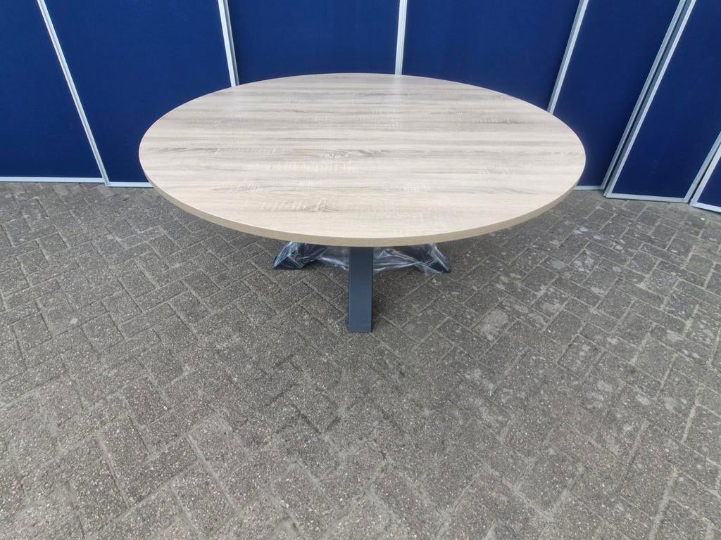 Eetkamertafel / vergadertafel nieuw rond 150cm, Huis en Inrichting, Tafels | Eettafels, Rond, Nieuw, Ophalen of Verzenden, Industriestraat 5