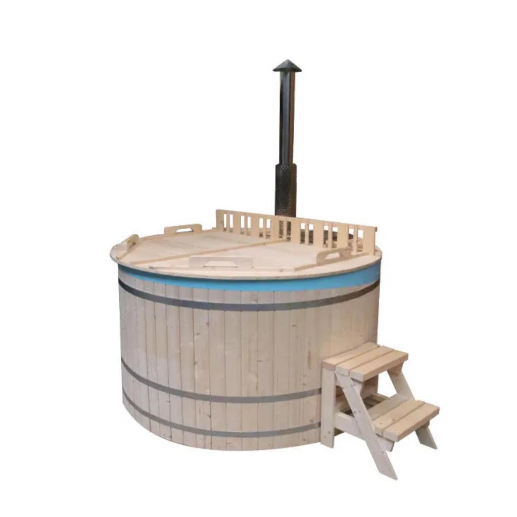 Houtgestookte Hot Tub Ø210 cm - nieuw uit voorraad, Ophalen of Verzenden, Nieuw, Vast