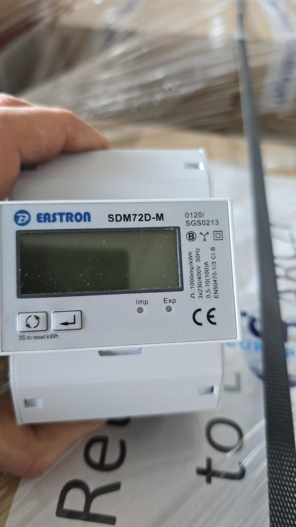 Partij Eastron SDM72D-M ModBus kWh Meter MID, Home assistant, Ophalen of Verzenden, Gebruikt