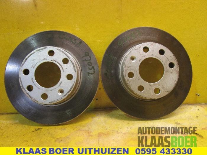 Remschijf + blok voor van een Opel Corsa, Ophalen of Verzenden, 12 maanden garantie, Gebruikt, Opel
