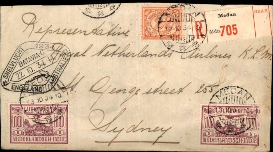 Nederlands indië - Frankering - Stempels - 1934, Ophalen of Verzenden, Envelop