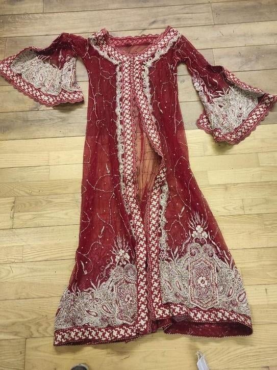 Handgemaakte Marokkaanse Bruidsjurk - Rood, Kleding | Dames, Carnavalskleding en Feestkleding, Zo goed als nieuw, Kleding, Huwelijk