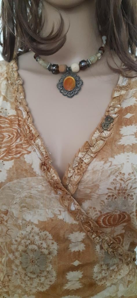 Ibiza Maxi Jurk, Kleding | Dames, Jurken, Nieuw, Maat 38/40 (M), Beige, Onder de knie, Ophalen of Verzenden