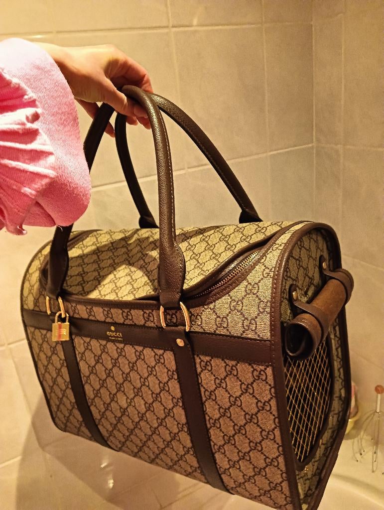 Imitatie Gucci honden draagtas., Dieren en Toebehoren, Honden-accessoires, Ophalen, Zo goed als nieuw