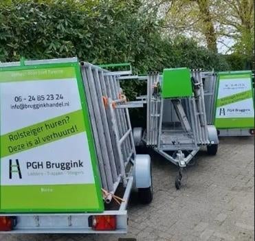 Te huur rolsteiger op aanhanger breed en smal model, Ophalen, Zo goed als nieuw, Rolsteiger of Kamersteiger, 5 meter of hoger