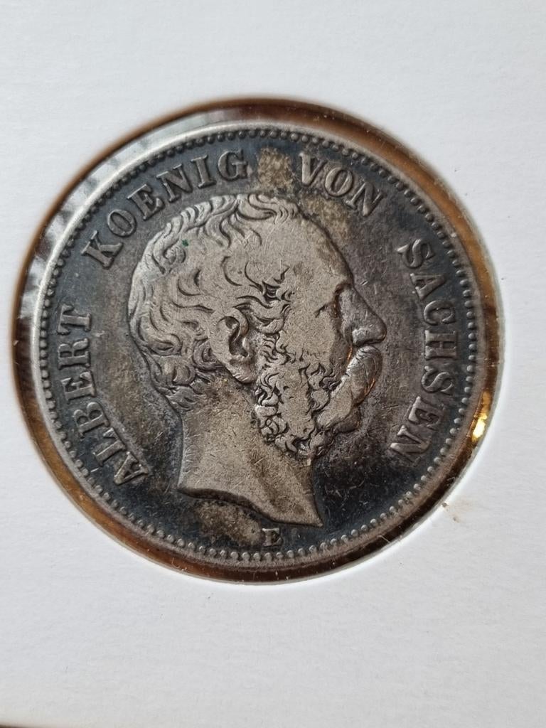 2 mark 1888 F sachsen, Ophalen of Verzenden, Duitsland, Zilver