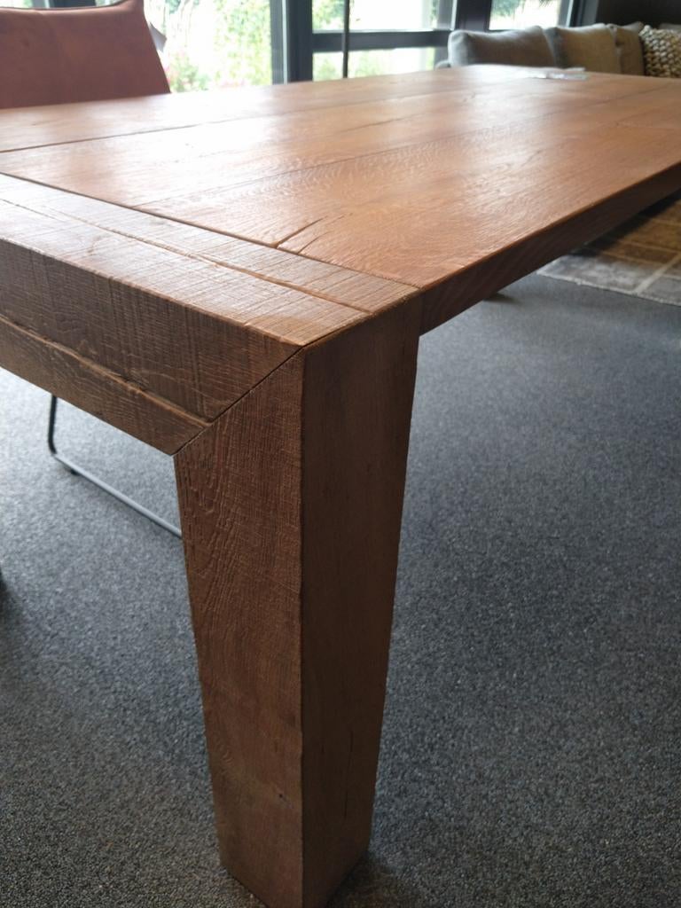 Massief eiken eetkamer tafel gerookt, Ophalen of Verzenden, Nieuw
