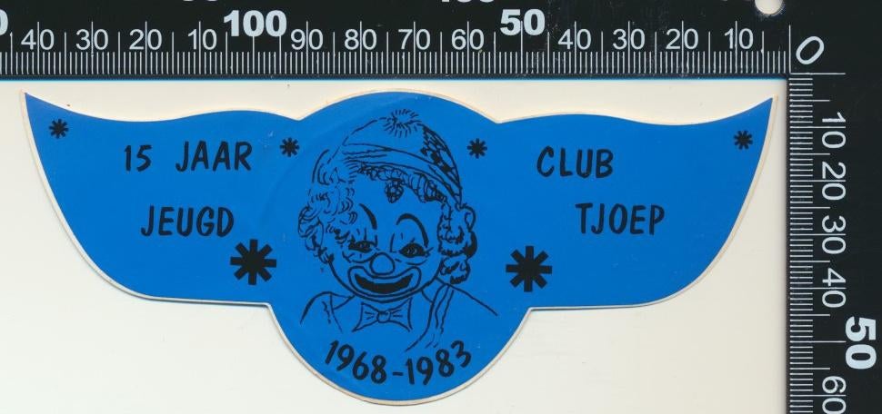Sticker: Jeugd Club Tjoep - 15 Jaar (2), Ophalen of Verzenden, Zo goed als nieuw, Bedrijf of Vereniging