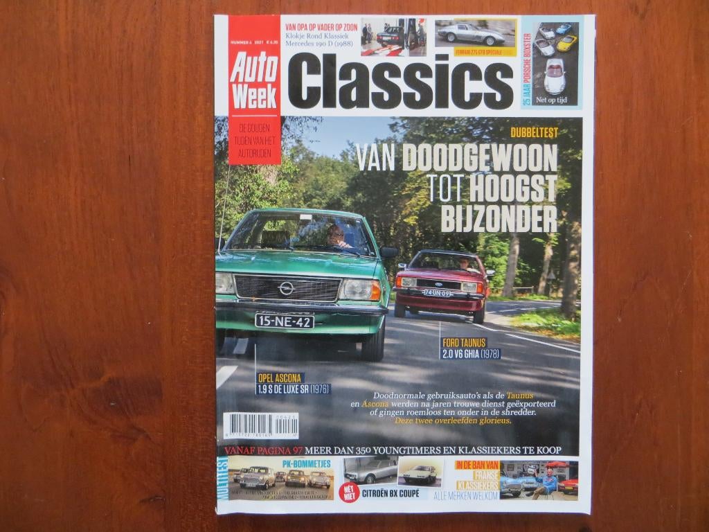 Autoweek Classics 4 2021 Opel Ascona 1.9 SR, Ford Taunus 2.0, Ophalen of Verzenden, Nieuw, Ford
