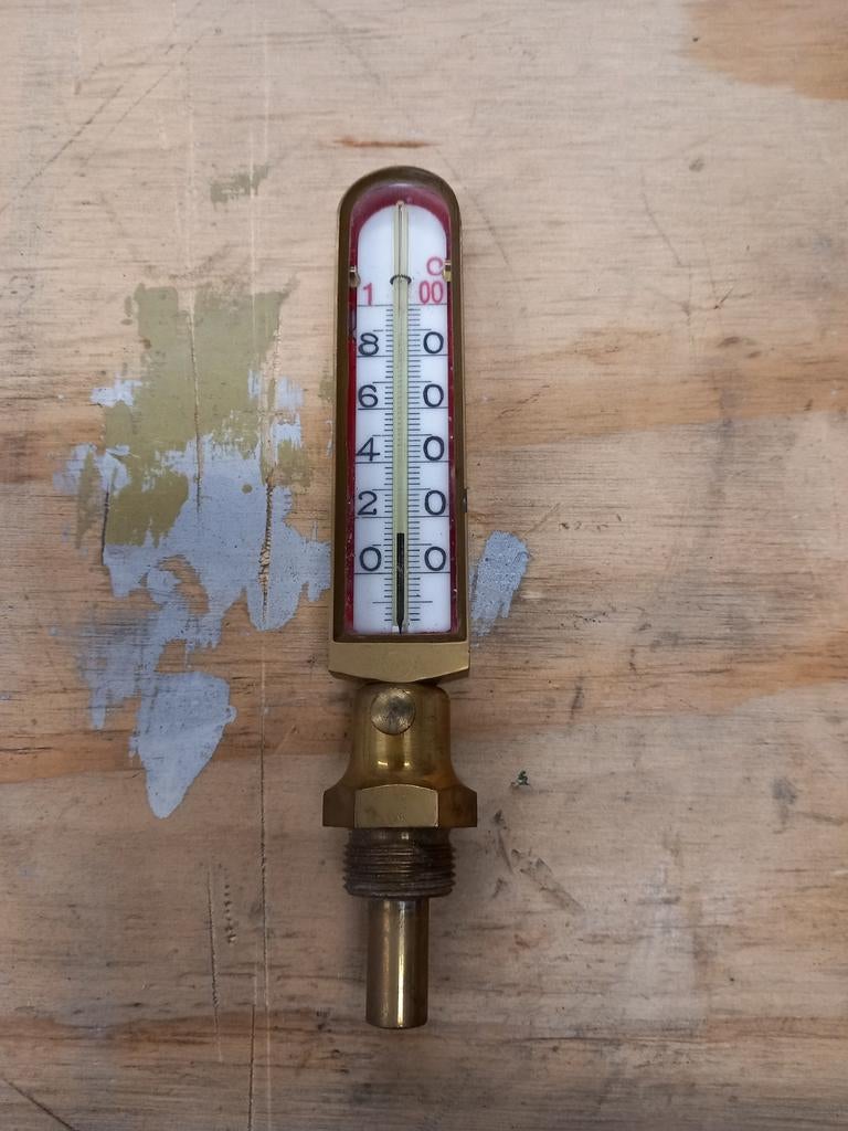 Bronzen thermometer van 0 tot 100 graden Celsius, Antiek en Kunst, Ophalen of Verzenden