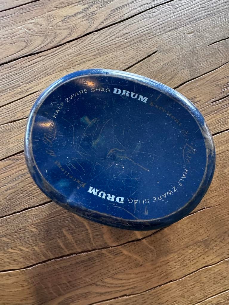 Oud Drum Shag Blikje - Vintage, Ophalen of Verzenden