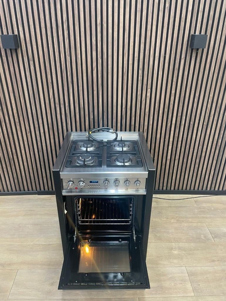 Luxe Rvs zwart Solitaire Fornuis 70 cm (Gratis bezorgen), 5258sh, 60 cm of meer, Ophalen of Verzenden, Zo goed als nieuw