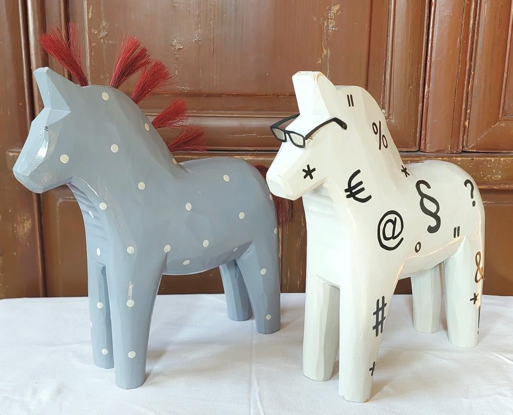 Ikea jr 90 grote Zweeds houten design Dala paarden, Ophalen of Verzenden, Gebruikt, Dier